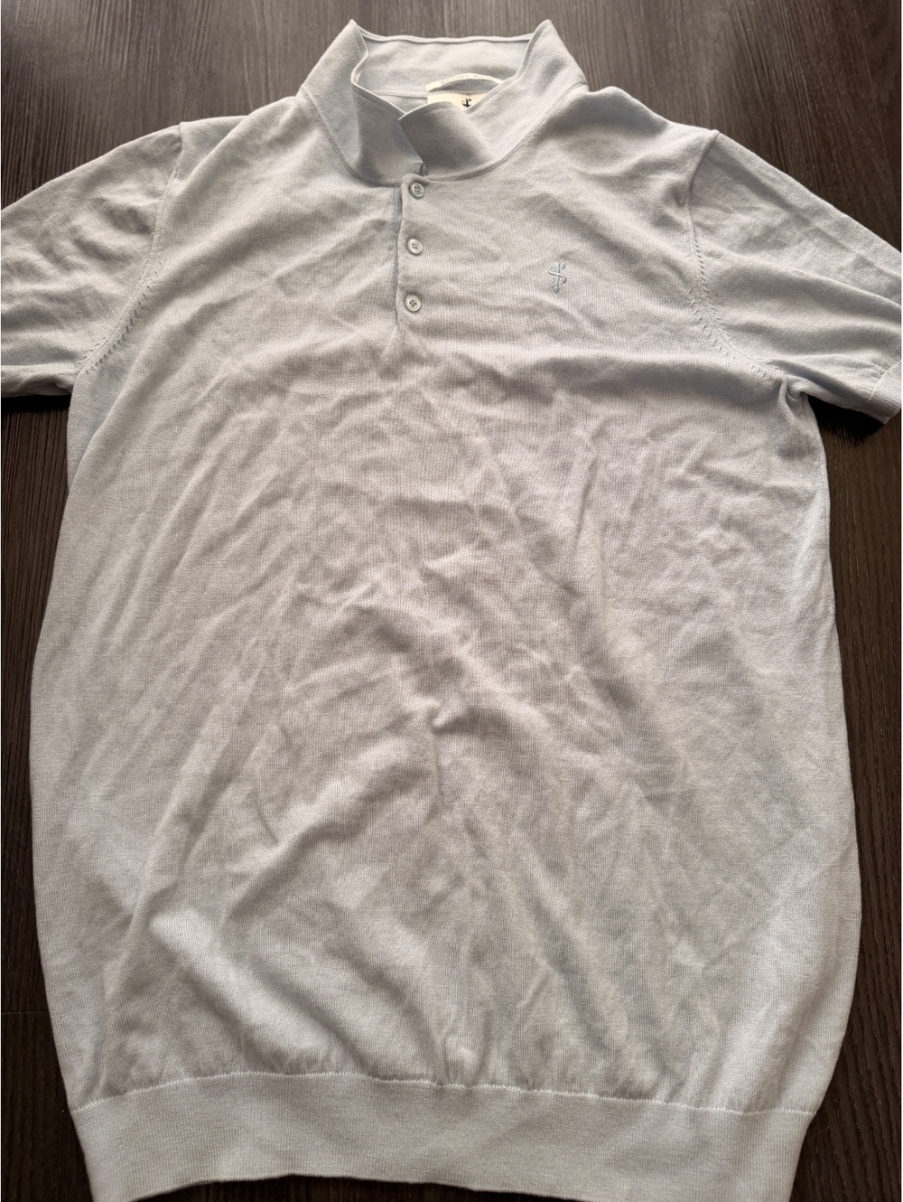 Father Sons Merino Wool Knit Polo Shirt Light Blue 3XL